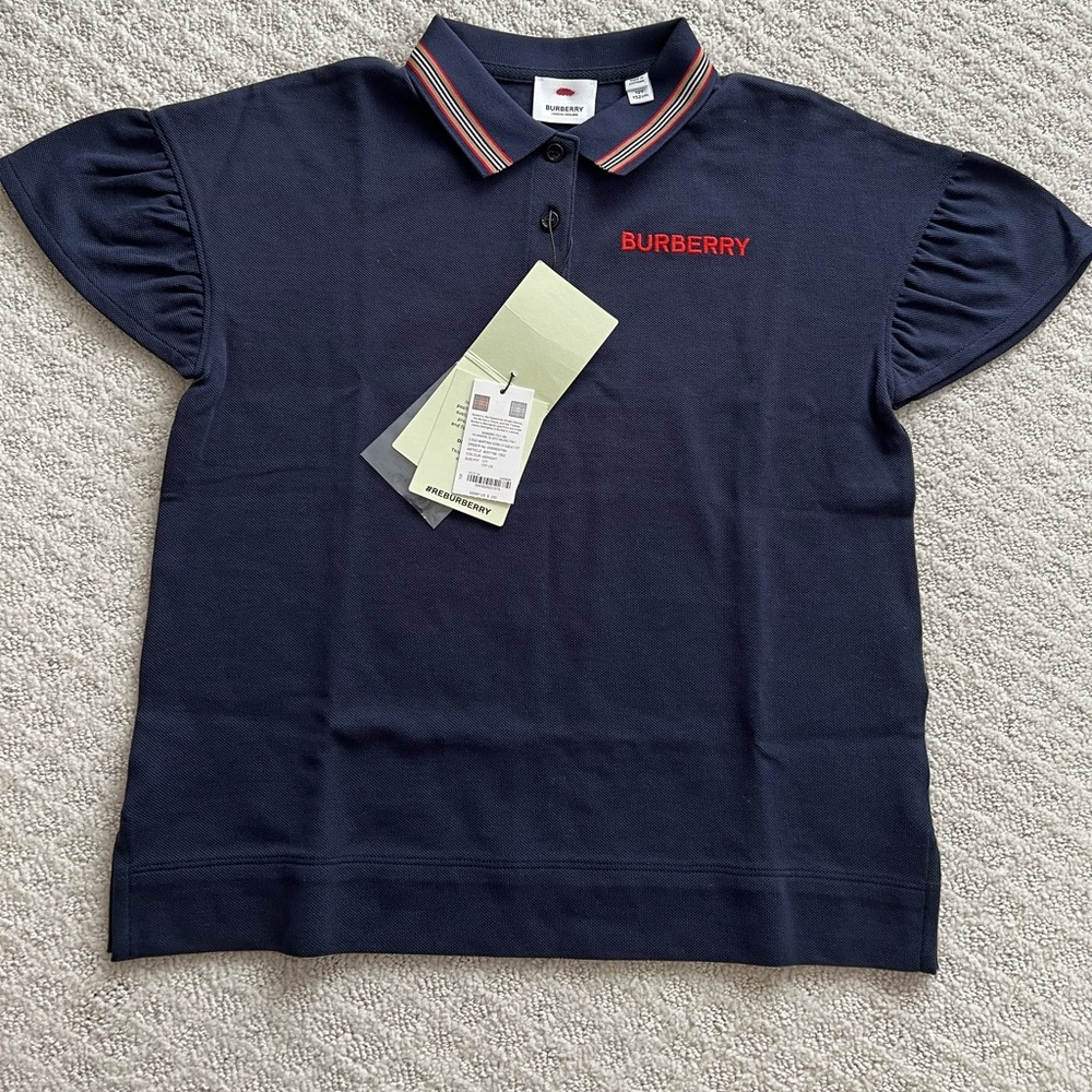 Burberry navy polo size 12.